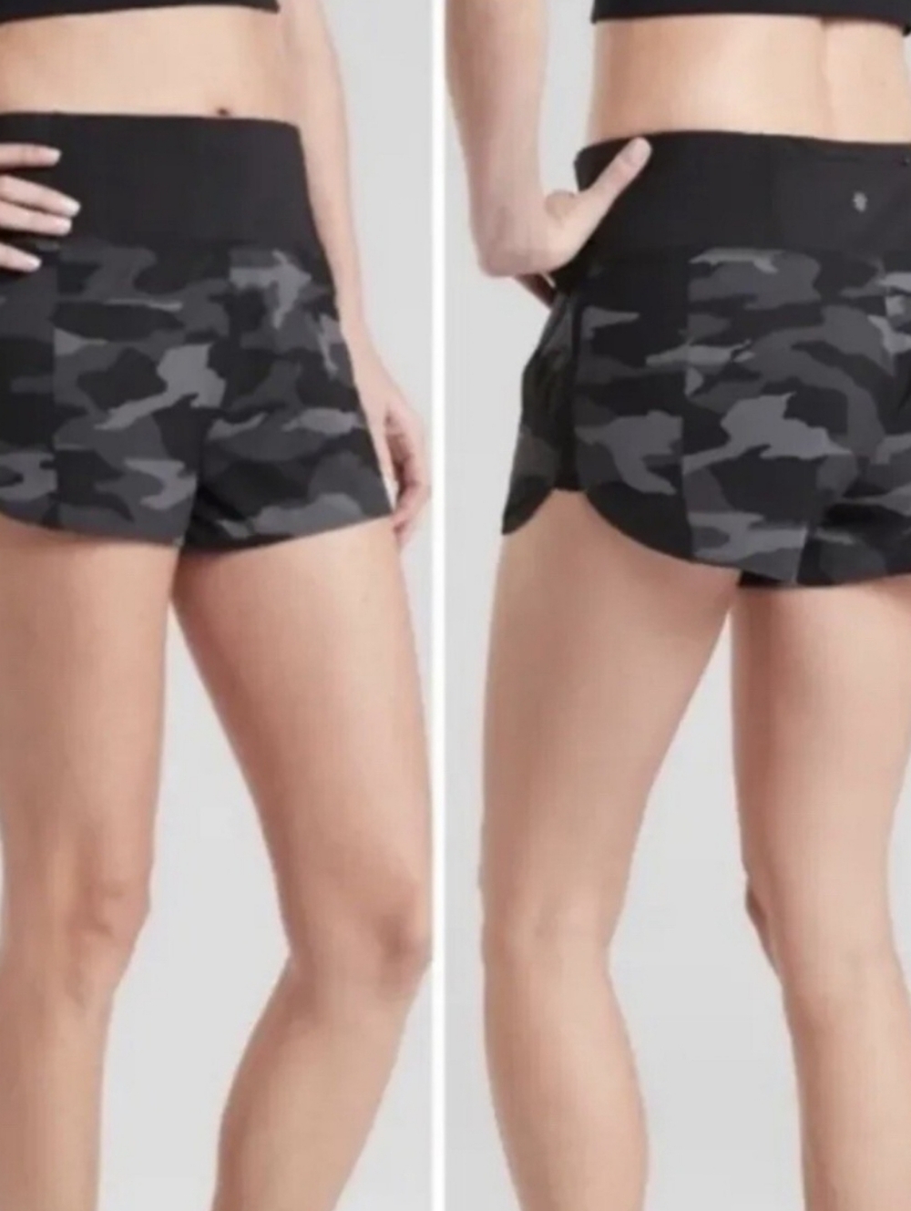 Athleta Running Free Camo Liner Shorts  Womens Size M